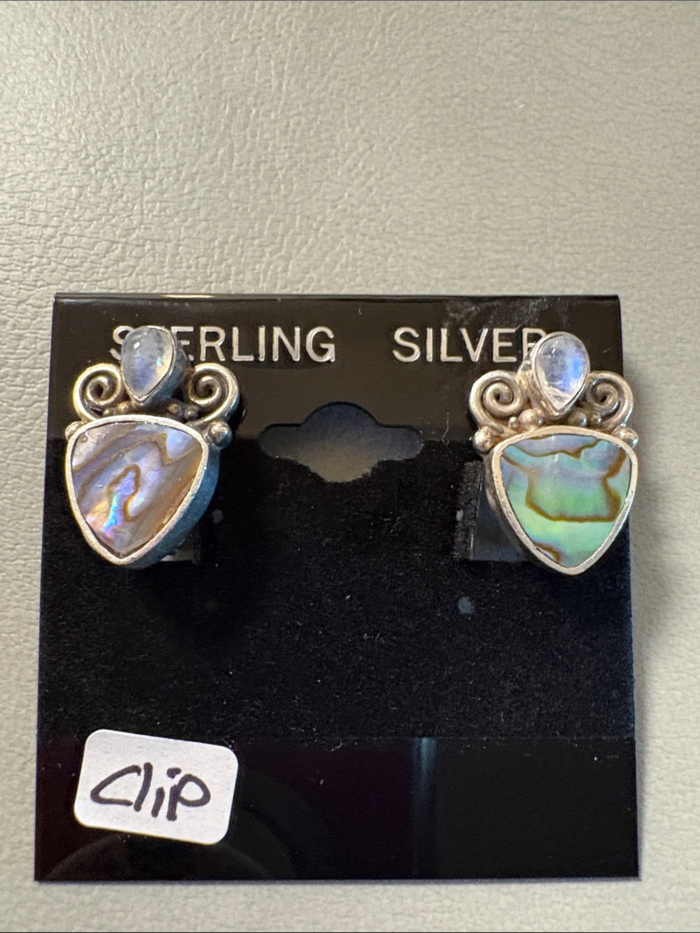 Vintage Sajen sterling silver clip earrings.